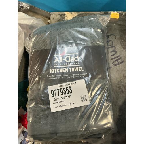 3-packs All-Clad Solid Kitchen Towel: Highly Absorbent, Super Soft Long Lasting - 100% Cotton, 17x30 Tea Towel for Cleaning & Drying Dishes, Pans, Glassware, or Countertops, (1-Pack), Pewter