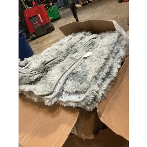 Large Shag Area Rugs 10 x 14, Tie-Dyed Plush Fuzzy Rugs for Living Room, Ultra Soft Fluffy Furry Rug for Bedroom, Anti-Skid Indoor Carpet Nursery Rugs for Kids Room Home Decor, Light Grey