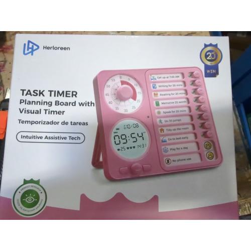 3-in-1 Visual Timer Task Timer with Chore Chart Board, ADHD Tool for Kids Adults Visual Schedule for Kids with Autism, Daily Checklist for Home, School, Classroom, Desk, Chore Chart