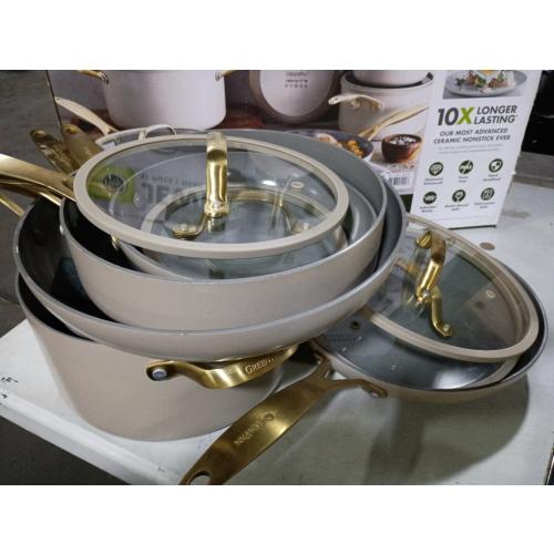 GreenPan Jewel Pro 11-Piece Cookware Set Hard Anodized Nonstick Taupe - CLEAN