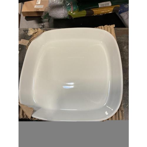 Ceramic Square Dinner Plates,8 and Inch Square Serving Plate for Steak, Pasta, Salad, Snacks, Dessert, Appetizer Plates-Set of 6