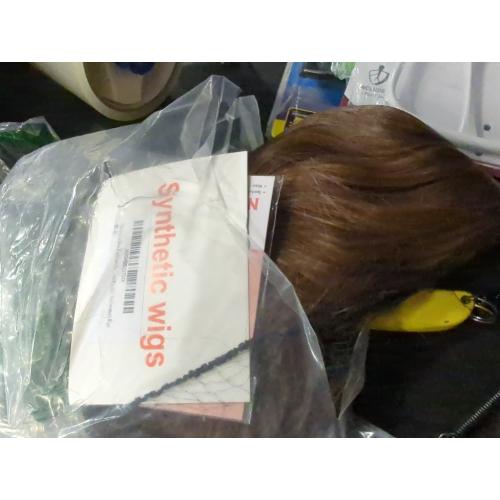 Topcosplay Mens Wig Brown Short Curly Wigs Man or Women Wig Halloween Costume Party Wig Funny Wigs