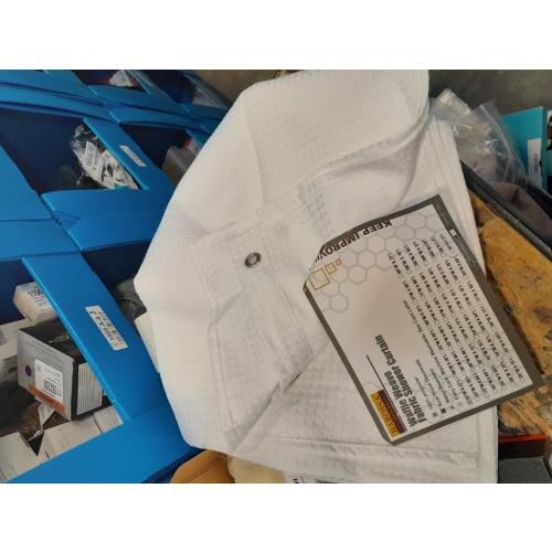 Dynamene White Fabric Shower Curtain， Waffle Weave Heavy Duty Hotel Luxury Cloth Shower Curtains for Bathroom, 72 Inch 256GSM Weighted Bath Curtain Set with 12 Plastic Hooks,72x72