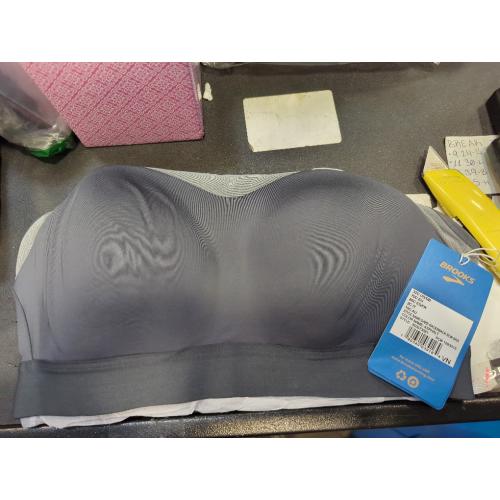 32C Grey Brooks Women's Dare Racerback DriLayer Wireless Sports Bra in Grey | Plus Size 32C | HerRoom.com