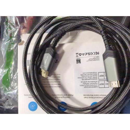 JSAUX 4K DisplayPort to HDMI Cable Adapter 10FT, DP to HDMI Male Video UHD 4K@30Hz/2K@60/1080P@120 Nylon DP to HDTV Uni-Directional Cord for Dell, Projector, Desktop, AMD, NVIDIA, Lenovo, HP, ThinkPad