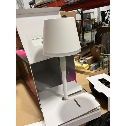 13.78 in. White Indoor/Outdoor White and Color Ambiance Portable Table Lamp (1-Pack)