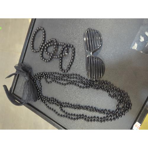 80s Costume Accessories Set Lace Headband Earrings Fishnet Gloves Necklace Bracelet Glasses The 80's Party Costume Set