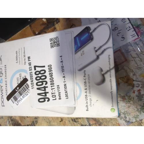 myCharge 5000mAh Power & Go Power Bank - White