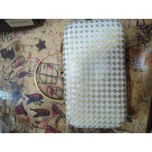 LONGING TO BUY Hand Crafted Designer Box Clutch - Zari Embroidery For Women