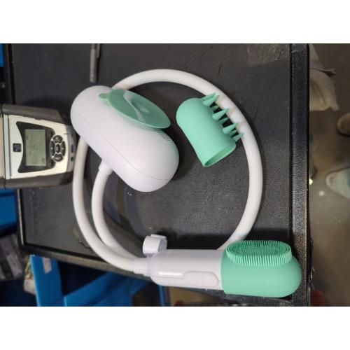 White Frida Baby Control The Flow Bathtub Sprayer Attachment for Baby Bathtub, Shower Head with Scalp Massager, Control Waterflow with 2 Pressure Modes