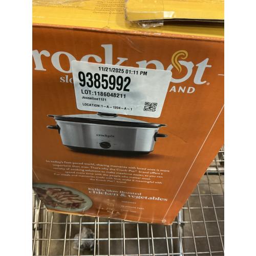 7 Qt. Manual Stainless Steel Slow Cooker with Glass Lid