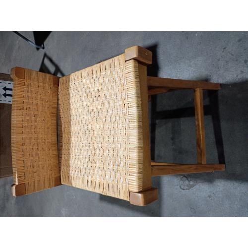 bali & pari Asgart Bohemian Seagrass and Mahogany Wood Bar Stool