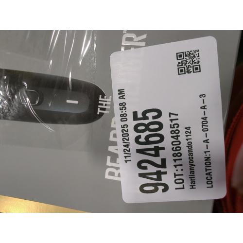 MANSCAPED® The Beard Hedger® Premium Men's Beard Trimmer, 20 Length Adjustable Blade Wheel, Stainless Steel T-Blade for Precision Facial Hair Trimming, Cordless Waterproof Wet/Dry Clipper