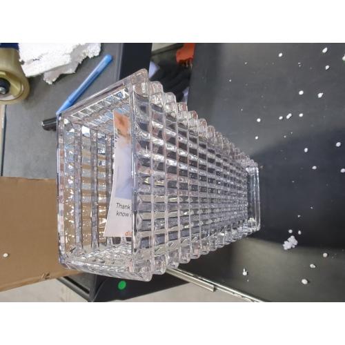 MCMCNCUIU Crystal Vase, Large Crystal Vases for Flowers, Clear Large Flower Vase, Modern Glass Vases for Living Room, Bedroom, Kitchen, Dining Table, Mantle, Wedding, 9 Inches