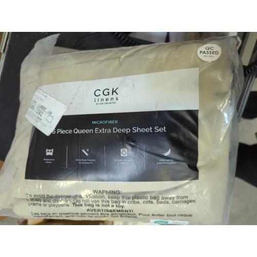 Extra Deep Queen Sheet Set - 6 Piece Breathable and Cooling Sheets - Hotel Luxury Bed Sheets Set - Easy & Secure Fit - Soft, Wrinkle Free and Comfy Sheets Set - Beige Sheet Set with Extra Deep Pockets