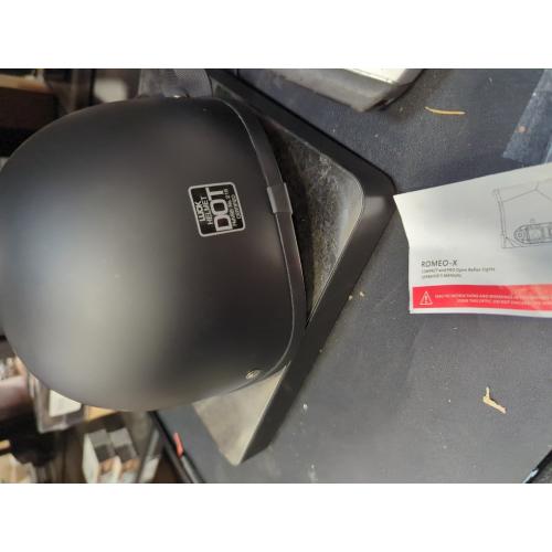 ILM Half Helmet Motorcycle Open Face Sun Visor Quick Release Buckle DOT Approved Cycling Motocross Suits Men Women Model-205V (L, Matt Black)