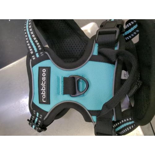 rabbitgoo Dog Harness No Pull with 2 Leash Clips, Adjustable Soft Padded, Reflective Oxford No Choke Pet Vest with Easy Control Handle for Small Dogs, Turquoise, S