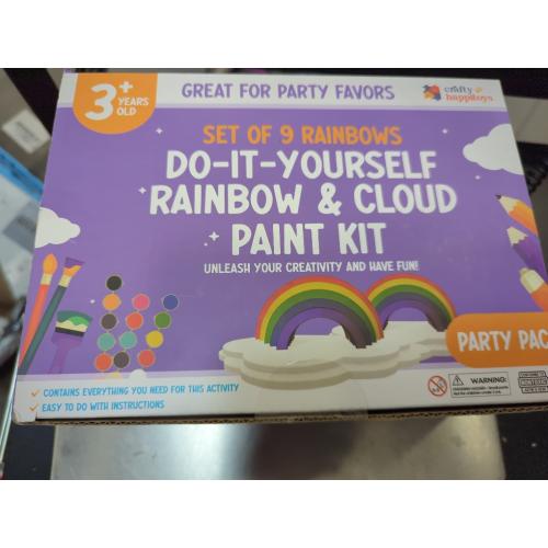 Rainbow Painting Set for Kids 9 Pcs - Bulk Stockings & Birthday Goodie Bag Stuffer - Kids Party Favors Toy Return Gifts - Pinata Stuffers - Classroom Treasure Box Carnival Prizes