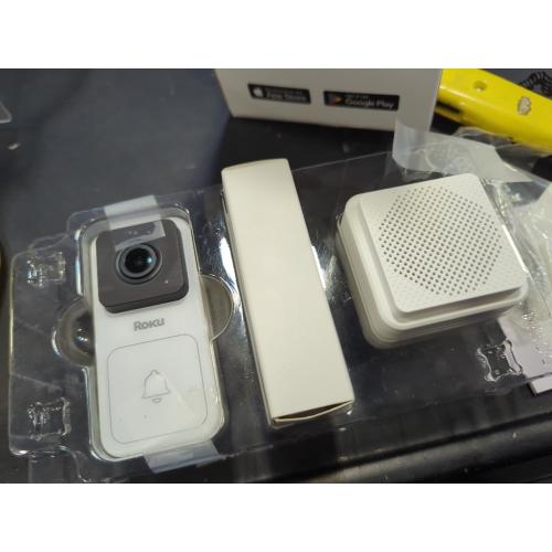 Roku Smart Home Wired Video Doorbell & Chime - 1080p HD Night Vision Ultrawide View Doorbell Camera with Motion & Sound Detection, 2-Way Audio & Works with Alexa & Google, 90-Day Subscription Included