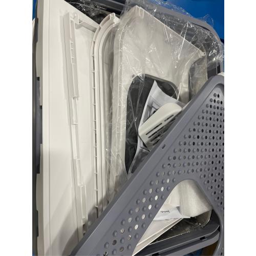 RIZZARI Stainless Steel Cat Box: Enclosed Design with High Walls - Light Gray - Large Litter Pan for Odor Control Indoors