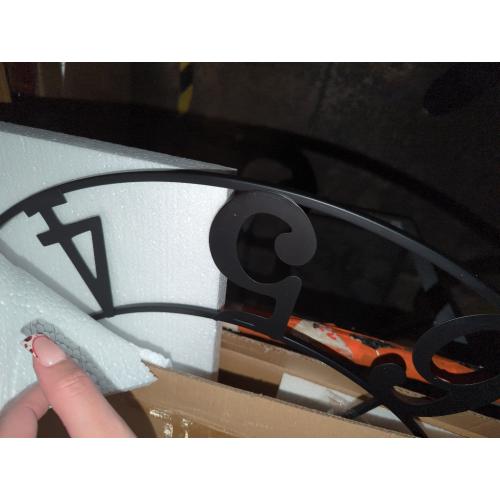 30 Inch Large Wall Clock, Modern Silver Metal Big Decorative Wall Clock Home Decor, Battery-Operated Roman Numeral Analog Metal Round Wall Clocks for Living Room, Bedroom, Office Black