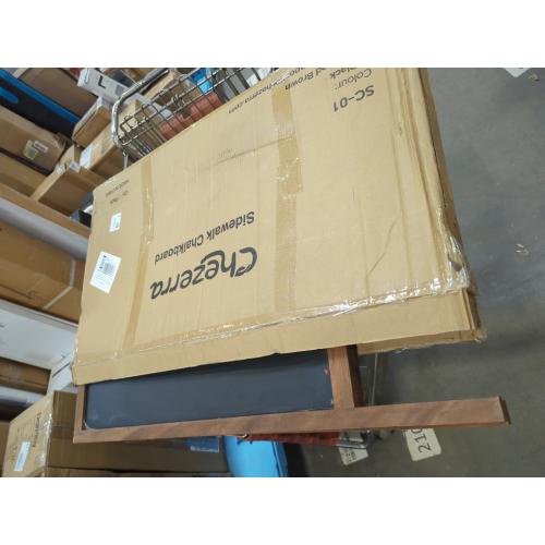 40x20 Brown Frame A Frame Chalkboard Sign, 40x20 Extra Large Sidewalk Chalk Board, Wooden Standing ChalkBoards Set with Markers, Double-Sided Magnetic Blackboard for Cafés, Weddings, Party Guide, Brown