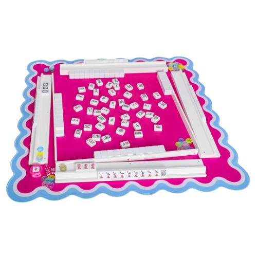 4 PCS Mahjong Racks with Pushers, White Wooden Mahjong Racks with Detachable Magnetic Pushers, Mahjong Tile Pushers and Racks