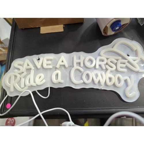 Save A Horse Ride A Cowboy Neon sign Led Signs for Wall Decor with Adjustable Brightness, USB Powered, Ideal for Bedroom, Home Bar, Club, Hotel, and Party Decor