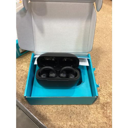 JLab Flex Open Earbuds, Black, Open-Ear Clip Design, 21  Hr Playtime, IPX4, Multipoint, Clear Calls, Fast Pair