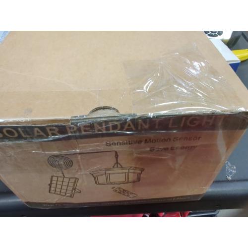 Solar Shed Light Indoor Outdoor, Aqonsie 288LED Solar Powered Motion Sensor Pendant Light Daytime Available, Solar Indoor Lights with 5 Lighting Modes & Remote for Shed Gazebo Barn Garage Home