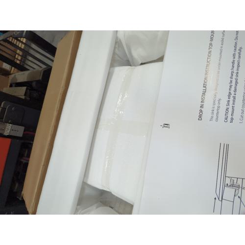 Sarlai 33 Inch Composite Granite White Kitchen Sink - 33x22 Inch Kitchen Sink Workstation Drop In Topmount Sinks Granite Quartz Sinks Single Bowl Above Counter Basin