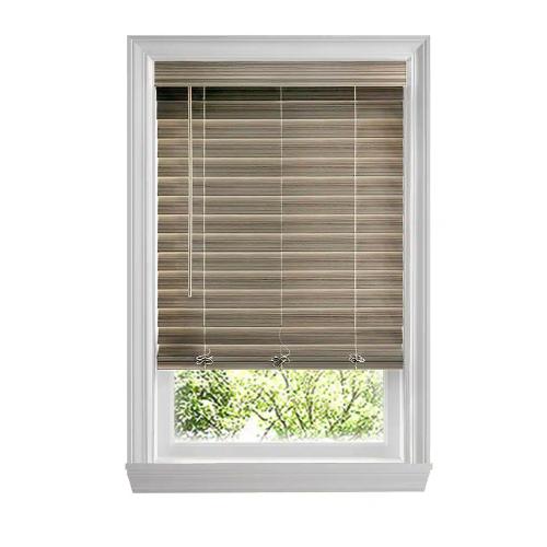 Driftwood Gray Cordless Premium Faux Wood Blind/Shade