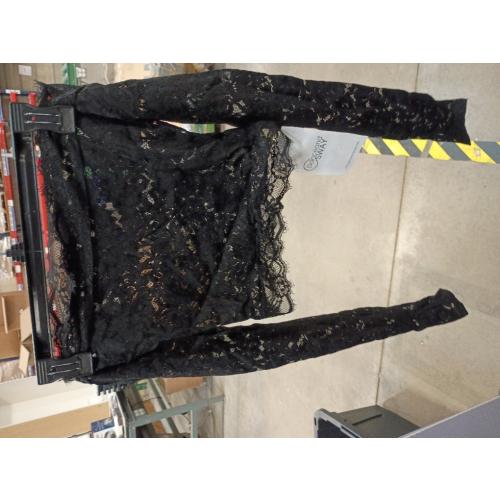 Womens Off The Shoulder Tops Lace Mesh Long Sleeve size M