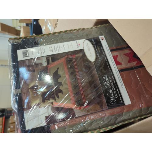 Regal Comfort Virah Bella Collection - Phyllis Dobbs - 3 Piece Bear and Paw Patchwork Cabin Lodge Quilt Set - Full/Queen Size