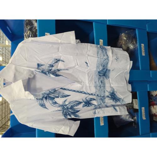 Size L...Black White Coconut Tree Men's Cuban Collar Hawaiian Shirts Short Sleeve Button Down Casual Beach Shirts,