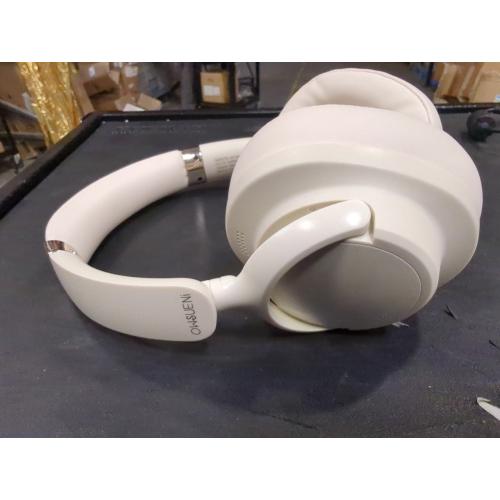 LORELEI B-C6 Wireless Over Ear Headphones, 50H Playtime Foldable Lightweight Bluetooth Headsets, Deep Bass, Built-in Microphone, Memory Foam Earmuff, for Travel, Home Office (Beige White)