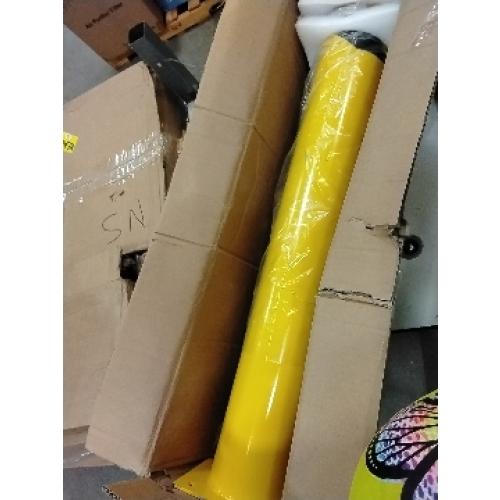 BISupply Safety Bollard Post Parking Barrier 1 Pack - 36in Yellow Pipe Bolt Down Bollard for Garage Lot