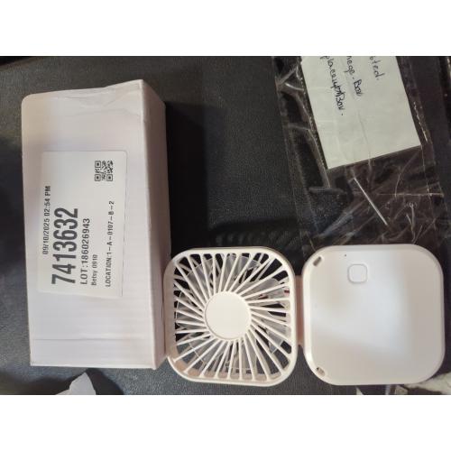 Portable Fan Foldable Mini Handheld Hanging Neck Fan with Lanyard USB Rechargeable Hands Free 3 Wind Speed Desk Fan Indoor Outdoor (White)