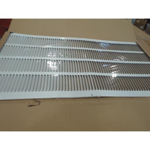 Size  16'' x 34'' HVAC Premium 16'' x 34'' [Duct Opening] Flat Stamped Steel Return Air Grille - Sidewall and Ceiling - HVAC Vent Duct Cover - White [Outer Dimensions: 17.75''w X 35.75''h]