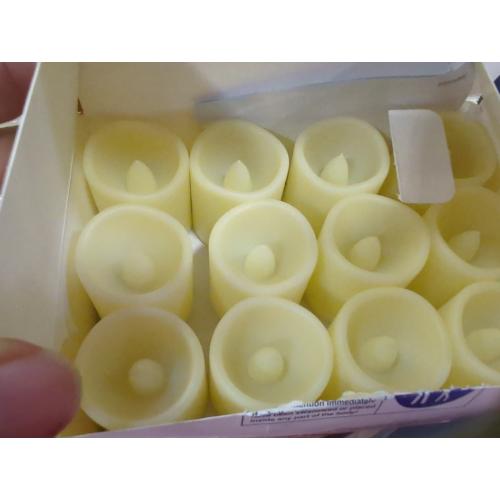 Homemory Set of  24Pack Flickering Flameless Votive Candles,200 Hour Electric Fake Candles,Battery Operated LED Tealight for Wedding,Table,Outdoor,Halloween,Christmas Decoration-Amber Yellow