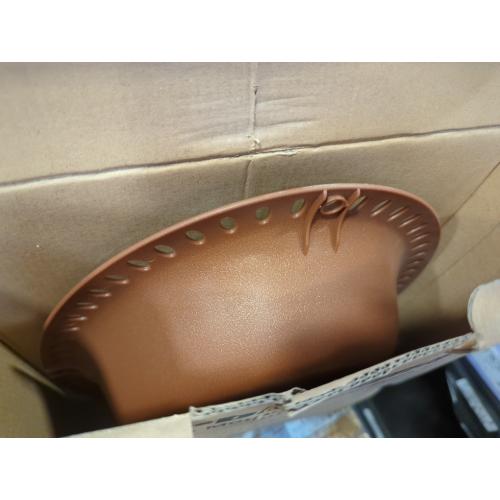 Garbuildman Upgraded 5-Prong Base Bird Bath with Metal Stake, Detachable Decoration Bowl Spa & Freestanding Birdfeeder for Outdoor Garden, Oval Style, Brown