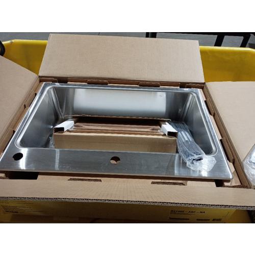 KOHLER Prologue Dual-mount 33-in x 22-in Stainless Steel Single Bowl 2-Hole Workstation Kitchen Sink with Drainboard (NO TEST)