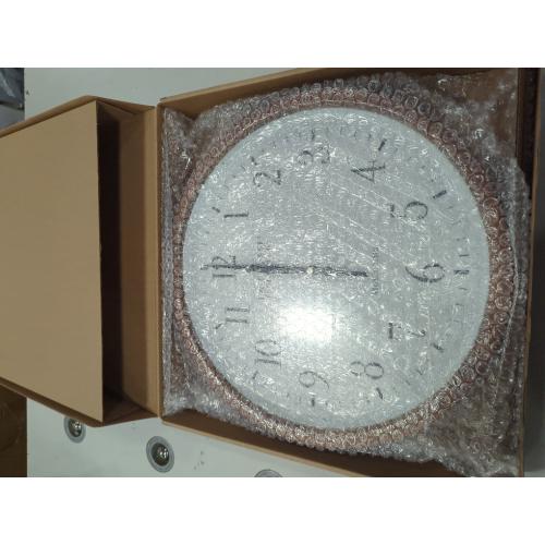 Walnut Brown 12.8 In. Pine Wood Atomic Analog Wall Clock in Walnut