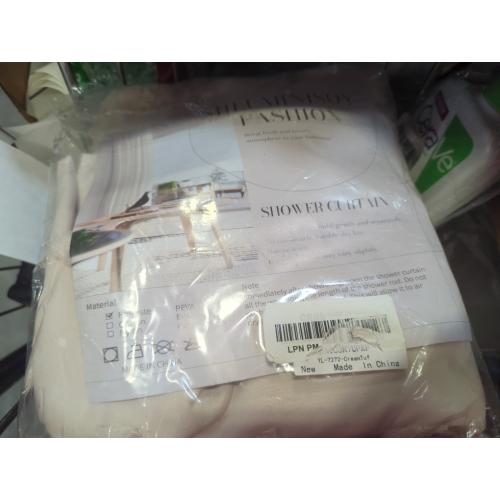 Size 72x72 Color White Boho Farmhouse Beige Shower Curtain, 72 x 72 Tufted Pleat Floral Puffs Textured Modern Farmhouse Minimalist Shower Curtain Set with Hooks for Bathroom