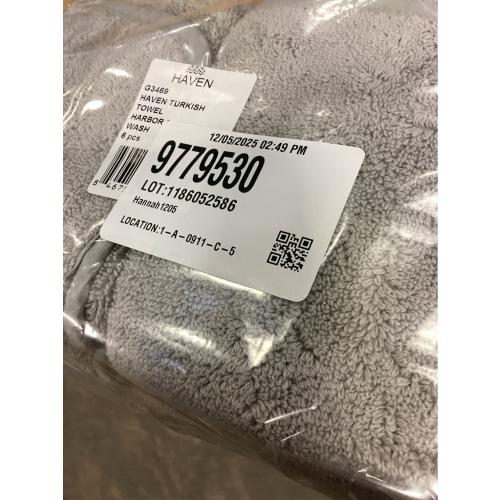 Haven Turkish Cotton Washcloth in Harbor Mist Grey Pack of 6