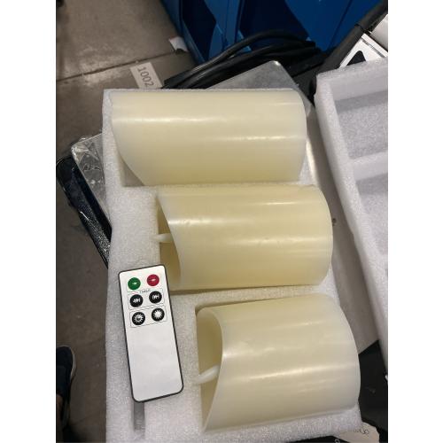 White Flameless Pillar Candles with Remote, LED Candles Battery Operated, Real Wax Electric Candles Flickering Set of 3