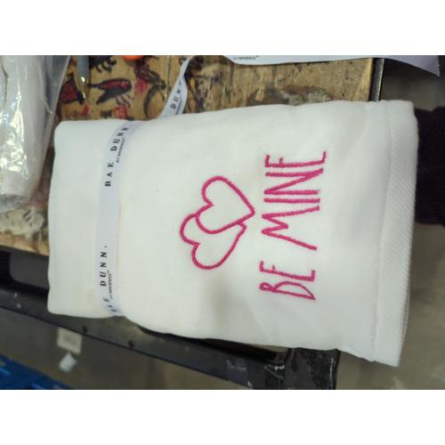 2 pack....Rae Dunn by Magenta Hand Towel White Towel with Red Lettering Believe