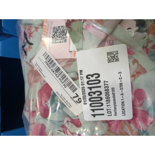 Size M Tsukko Maxi Flora Vacation Dress Sleeveless Backless Ruffle Pleated for Women Cutout Chiffon