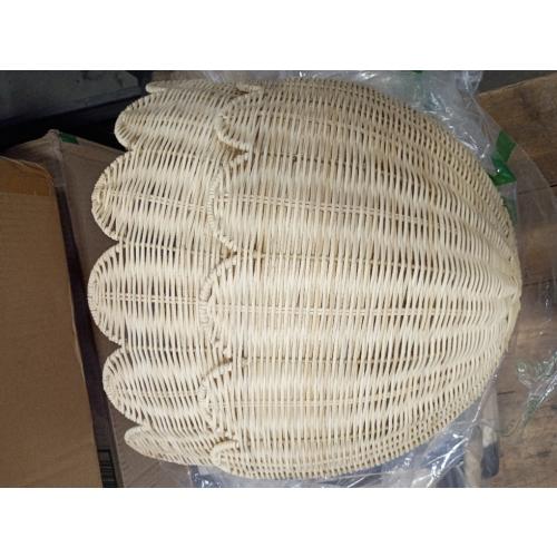 Set of 2 Scalloped Hanging Wicker Baskets for Wall