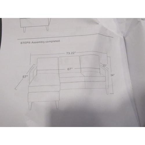 Color brown  Modular Sectional Sofa, Comfy Cloud Couch with Movable Ottoman Deep Seat Chenille L Shaped Modular Sofa, Sectional Couches for Living Room, Bedroom and Apartment,